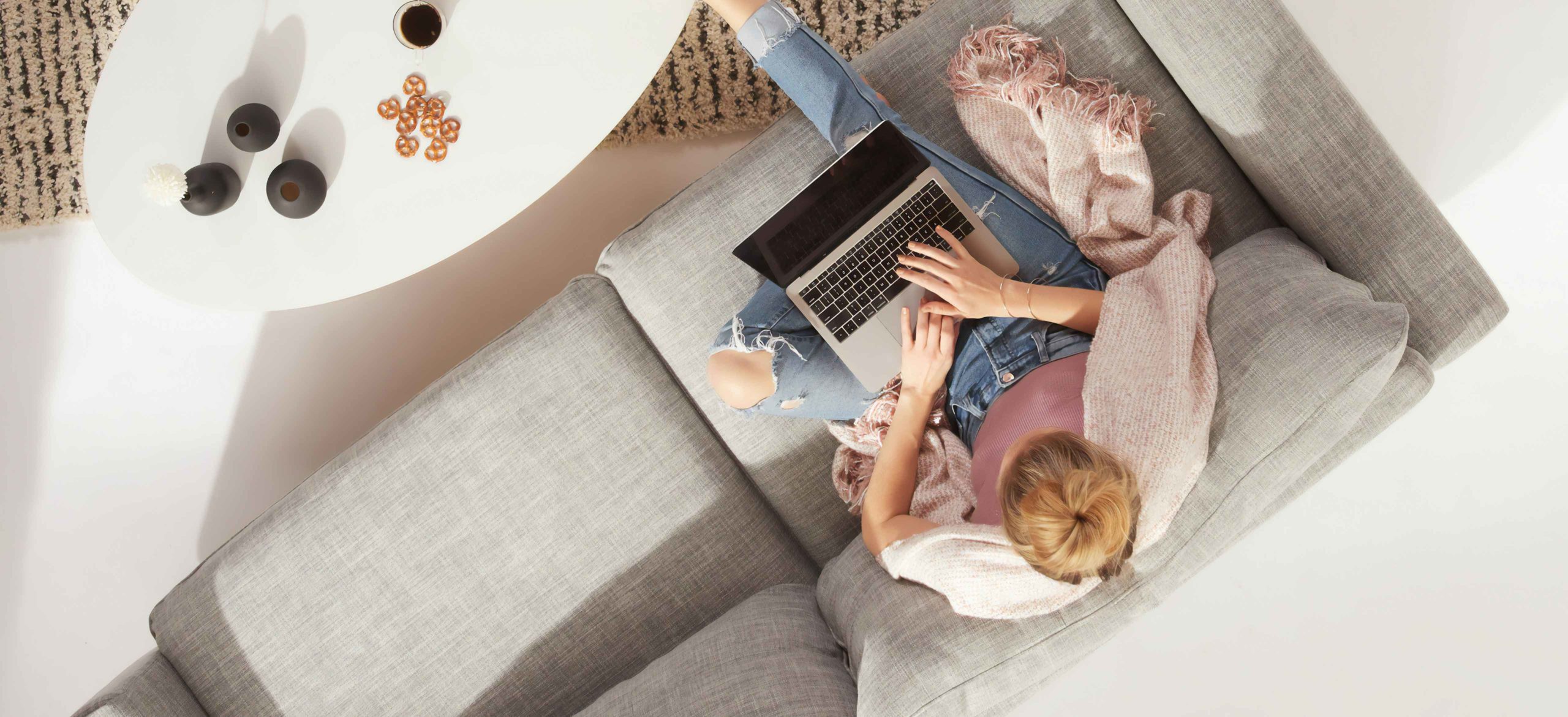 Gray Couch Textile Decoration Project